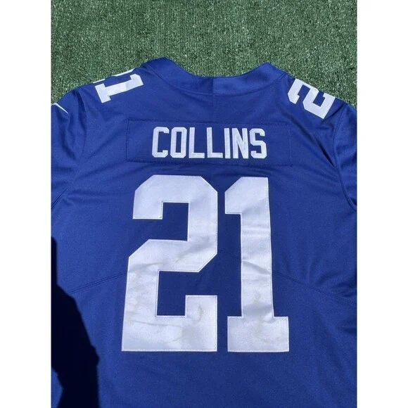 New York Giants Landon Collins #21 Sz XL NIKE ON FIELD NFL Football Jersey Blue - Picture 8 of 8